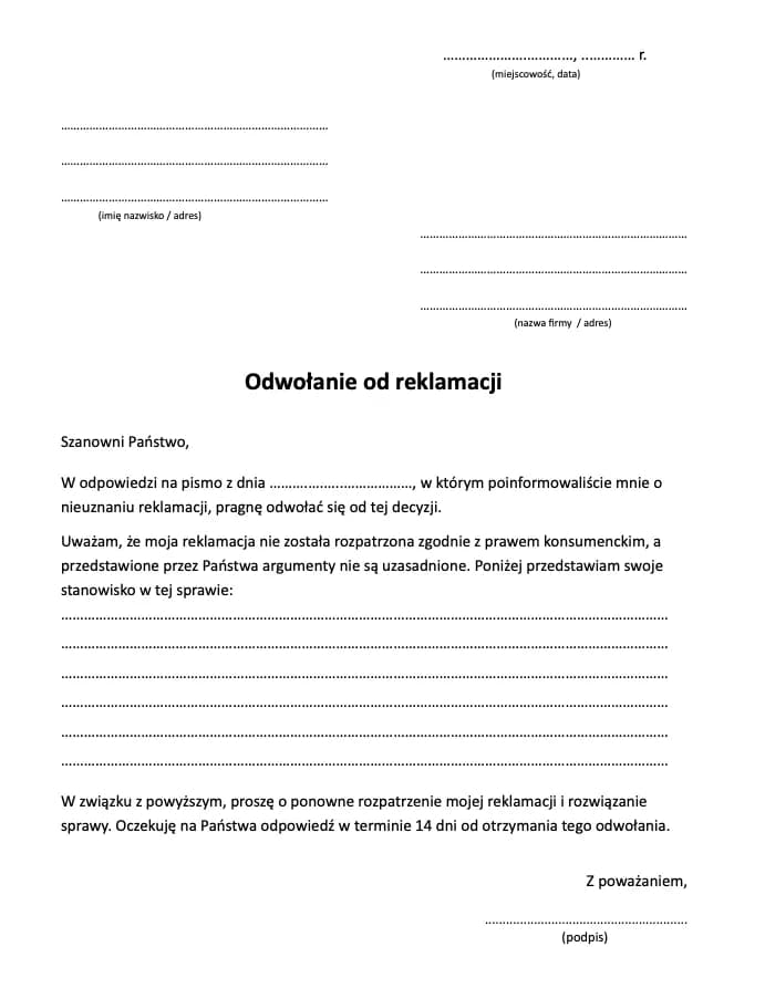 Jak napisać skuteczne odwołanie od reklamacji krok po kroku bez błędów
