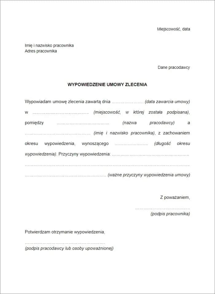 Jak napisać wypowiedzenie umowy zlecenia: 8 kluczowych kroków