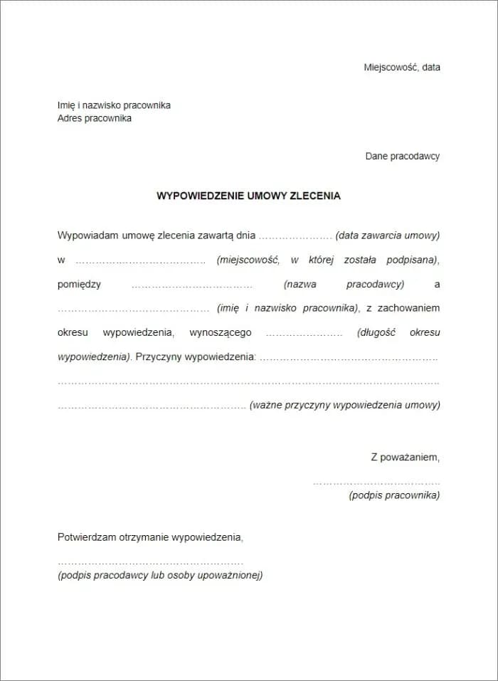 Jak napisać wypowiedzenie umowy zlecenia: 8 kluczowych kroków